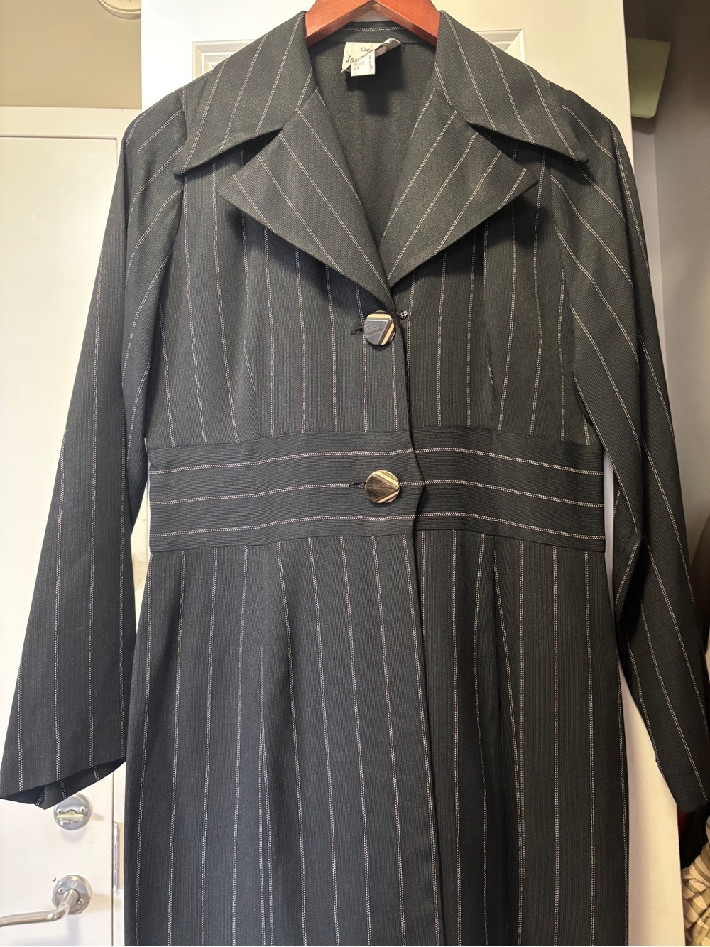 Joseph Ribkoff Collection Black Pinstripe Long Dressy Blazer - Picture 4 of 4